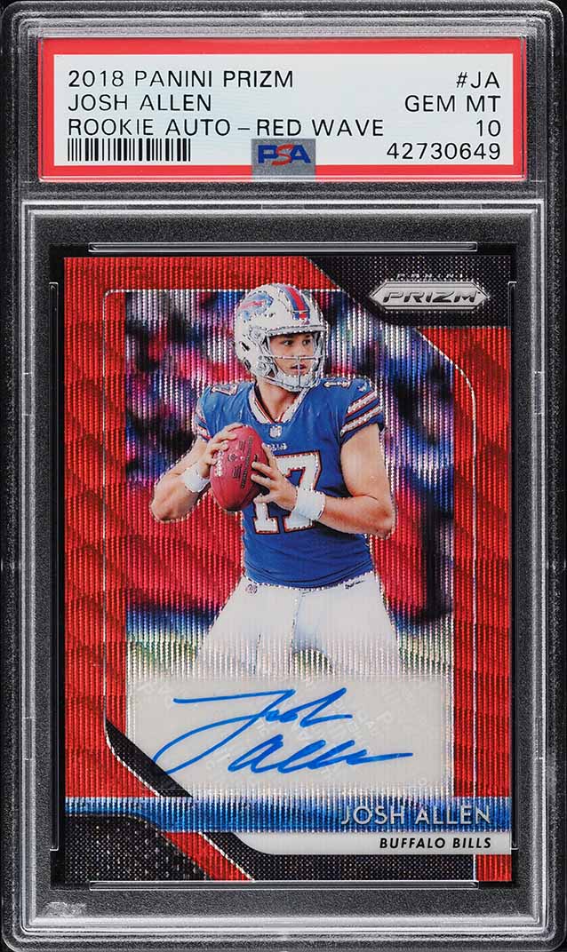 2018 Panini Prizm Red Wave Josh Allen ROOKIE AUTO /199 #RA-JA PSA 10 GEM MINT