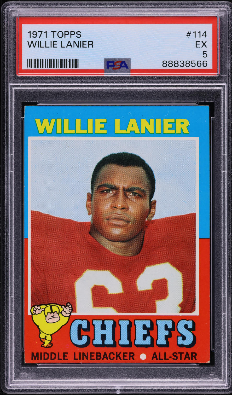 1971 Topps Football Willie Lanier ROOKIE #114 PSA 5 EX