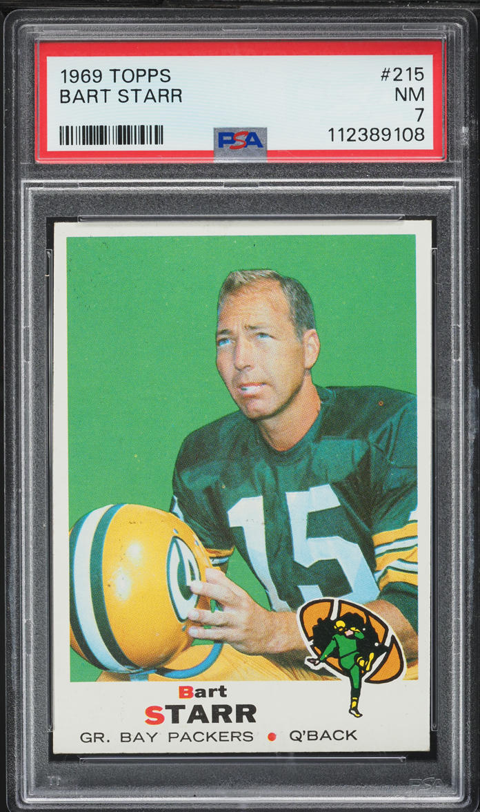 1969 Topps Football Bart Starr #215 PSA 7 NRMT