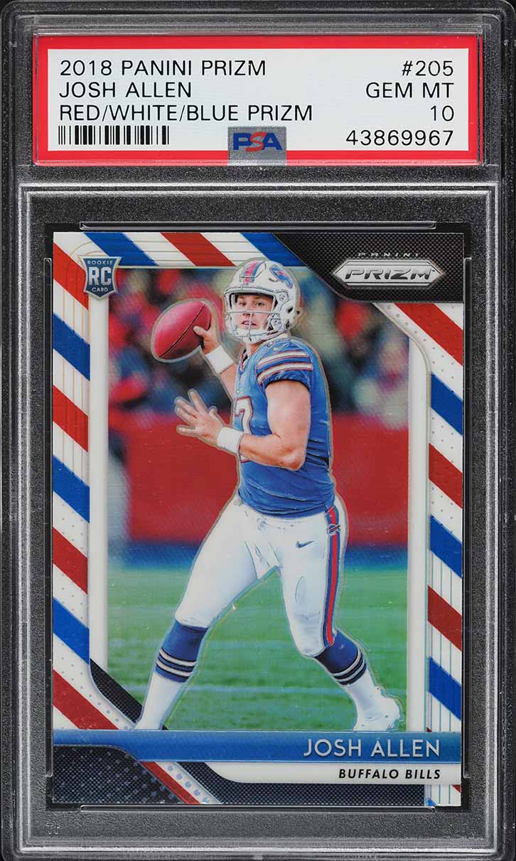 2018 Panini Prizm Red White Blue Josh Allen ROOKIE #205 PSA 10 GEM MINT