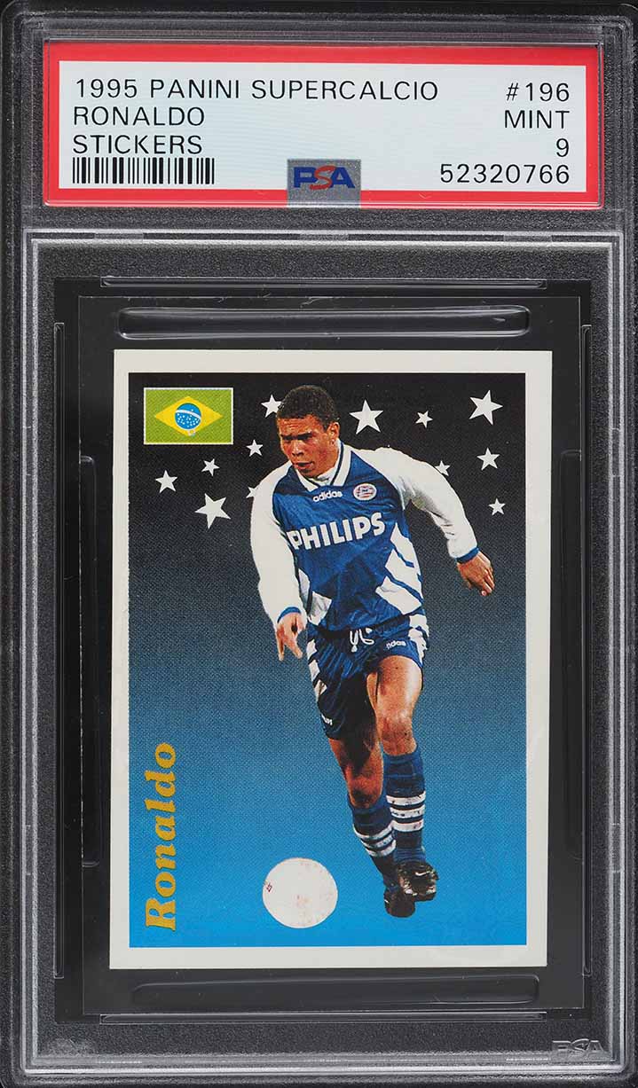 1995 Panini Supercalcio Stickers Ronaldo ROOKIE #196 PSA 9 MINT