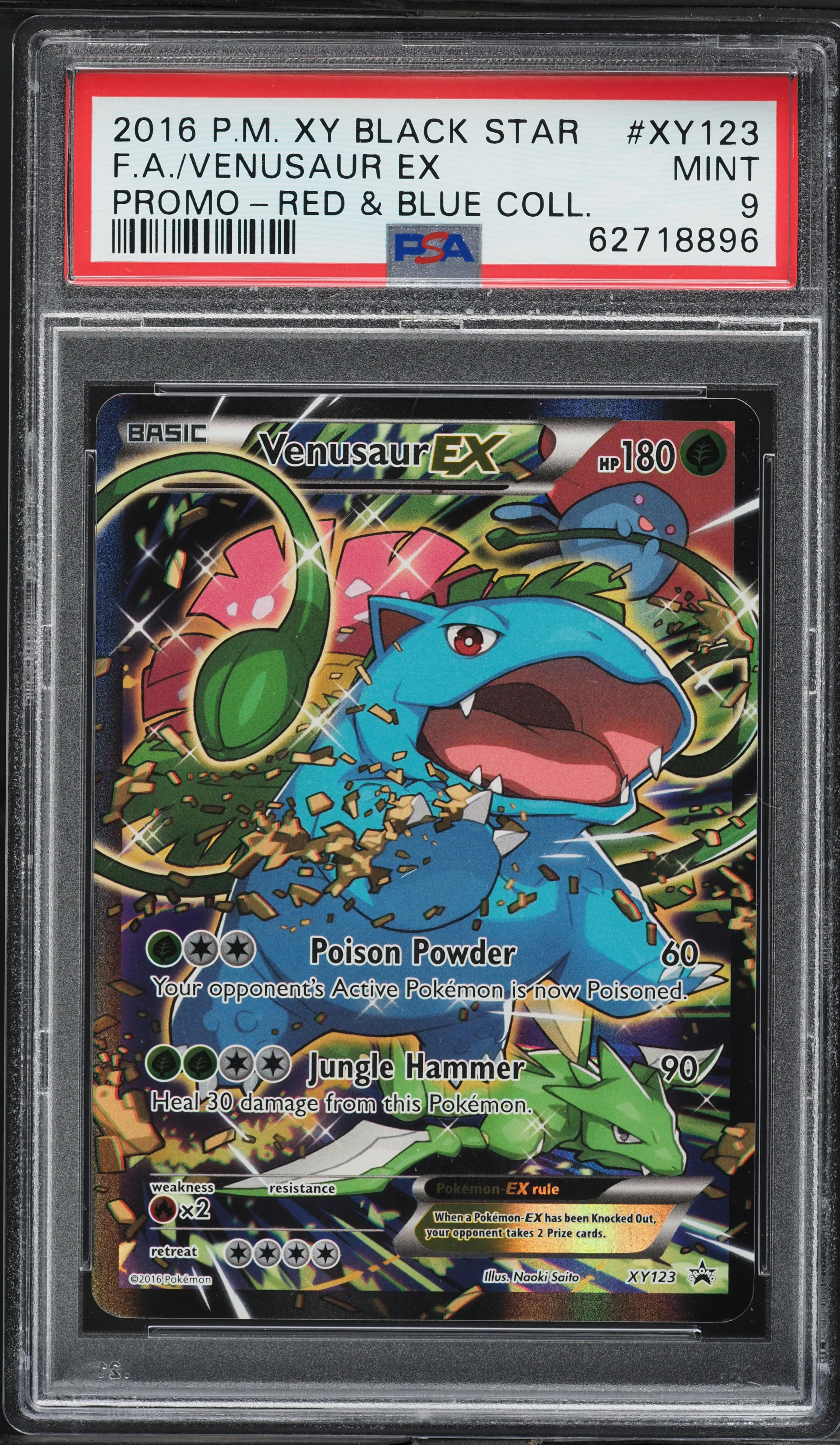 2016 Pokemon XY Promo Red & Blue Collection Full Art Venusaur EX #XY123 PSA 9 MINT