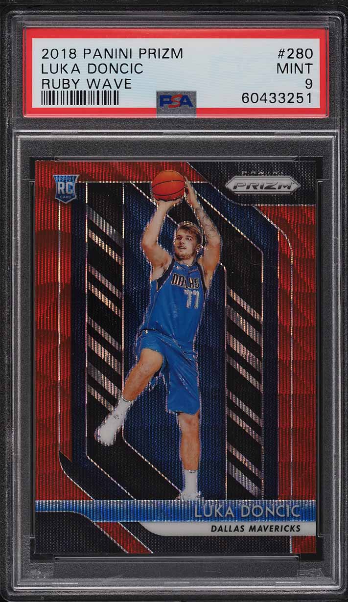 2018 Panini Prizm Ruby Wave Prizms Luka Doncic ROOKIE #280 PSA 9 MINT