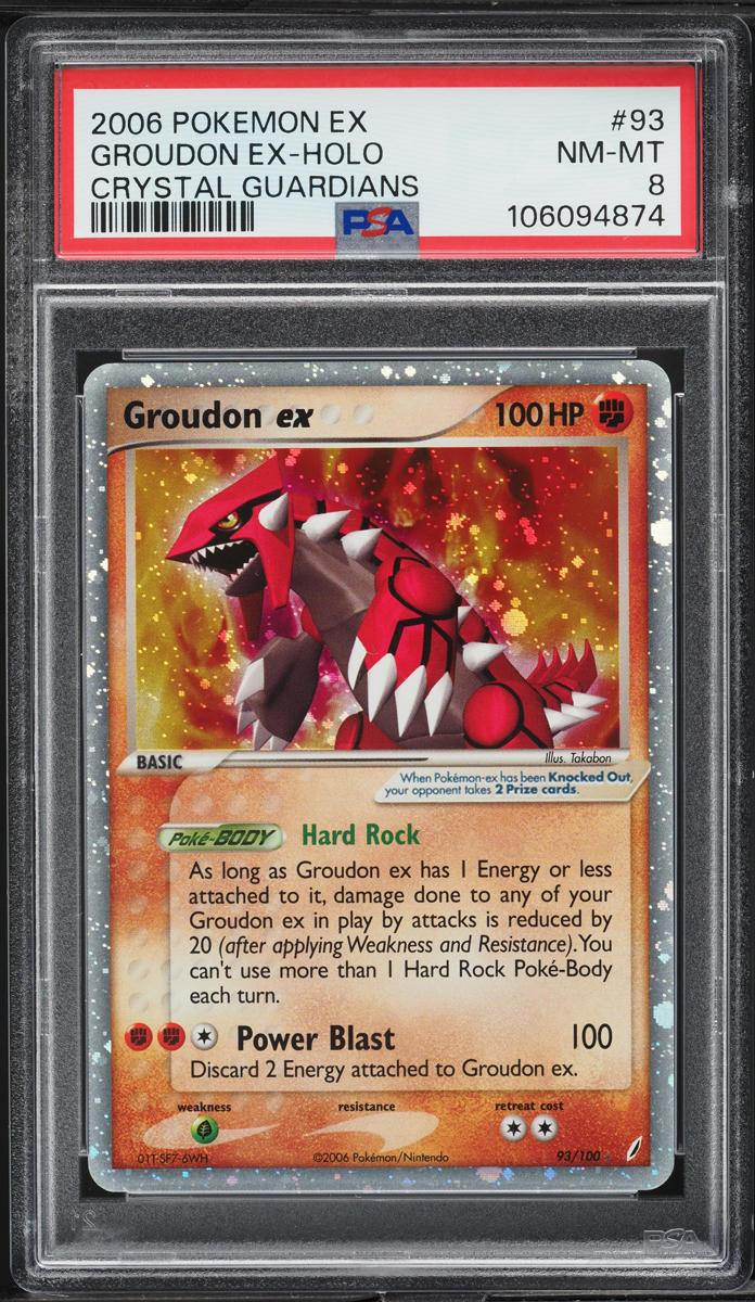 2006 Pokemon EX Crystal Guardians Holo Groudon ex #93 PSA 8 NM-MT