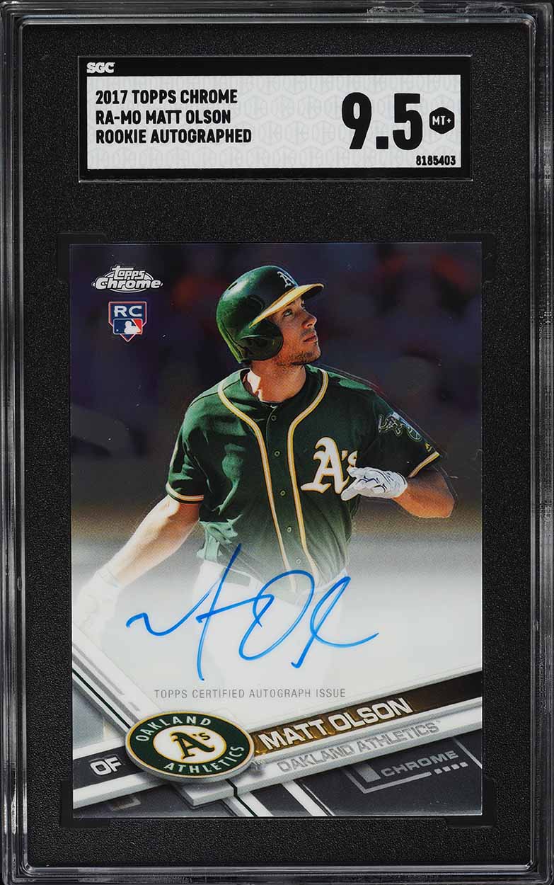 2017 Topps Chrome Matt Olson ROOKIE AUTO #RA-MO SGC 9.5 MINT+