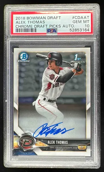 2018 Bowman Draft Chrome Pick Autographs #CDA-AT Alek Thomas Auto PSA 10