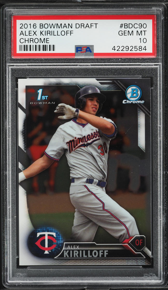 2016 Bowman Chrome Draft Alex Kirilloff PROSPECT #BDC-90 PSA 10 GEM MINT