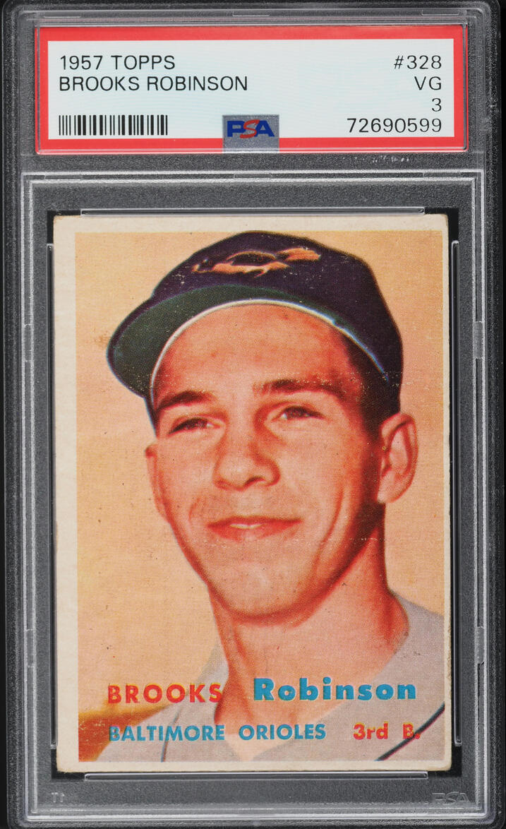 1957 Topps Brooks Robinson ROOKIE #328 PSA 3 VG