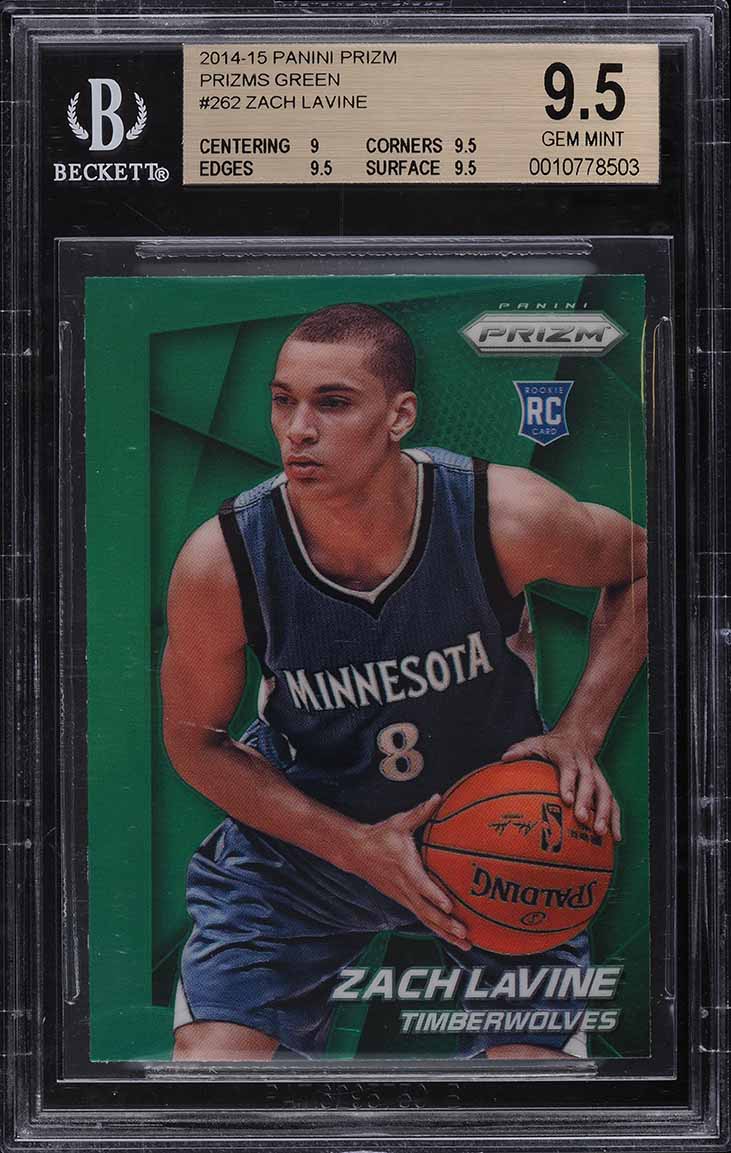 2014 Panini Prizm Green Zach Lavine ROOKIE #262 BGS 9.5 GEM MINT