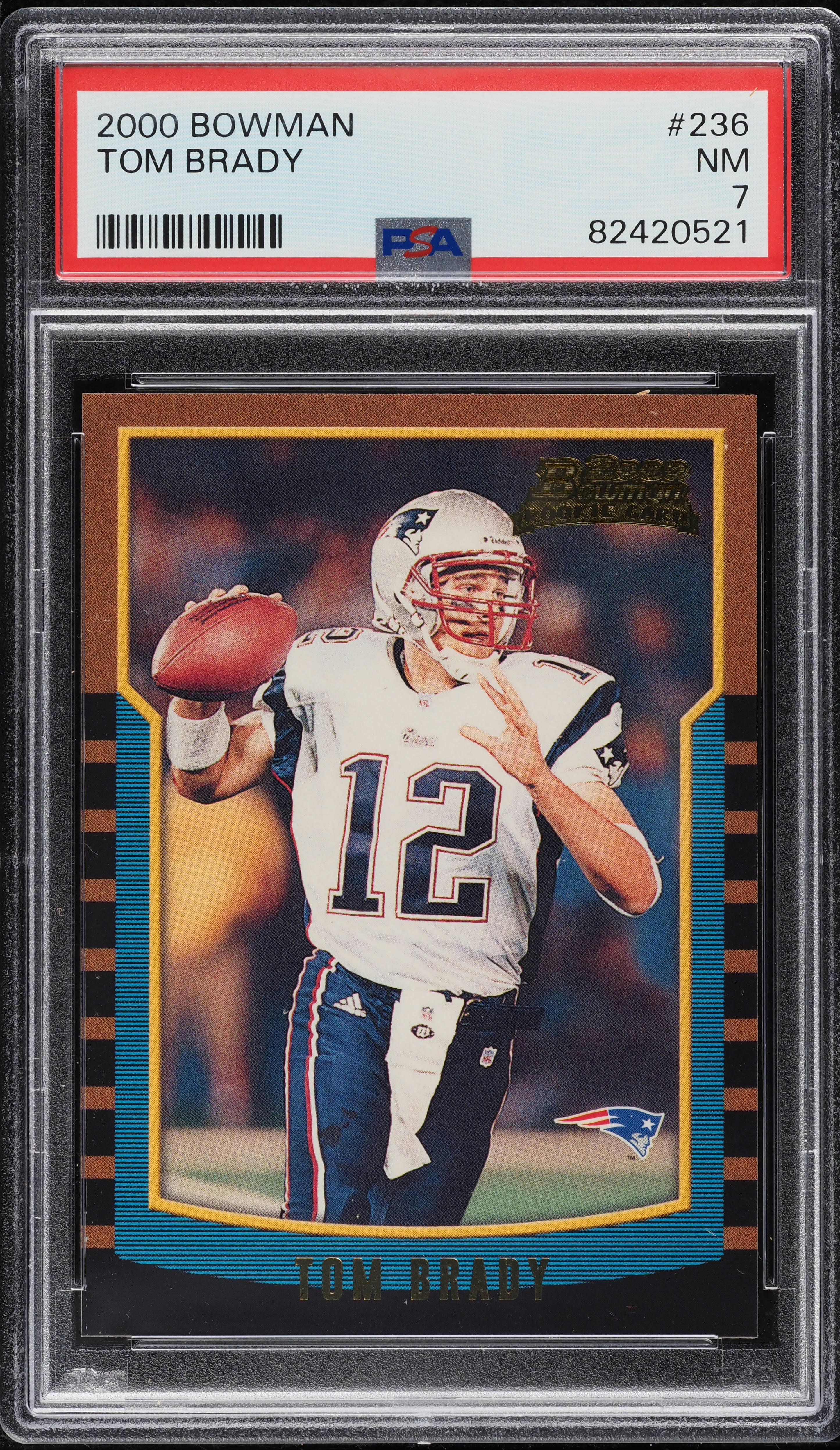 2000 Bowman Football Tom Brady ROOKIE #236 PSA 7 NRMT