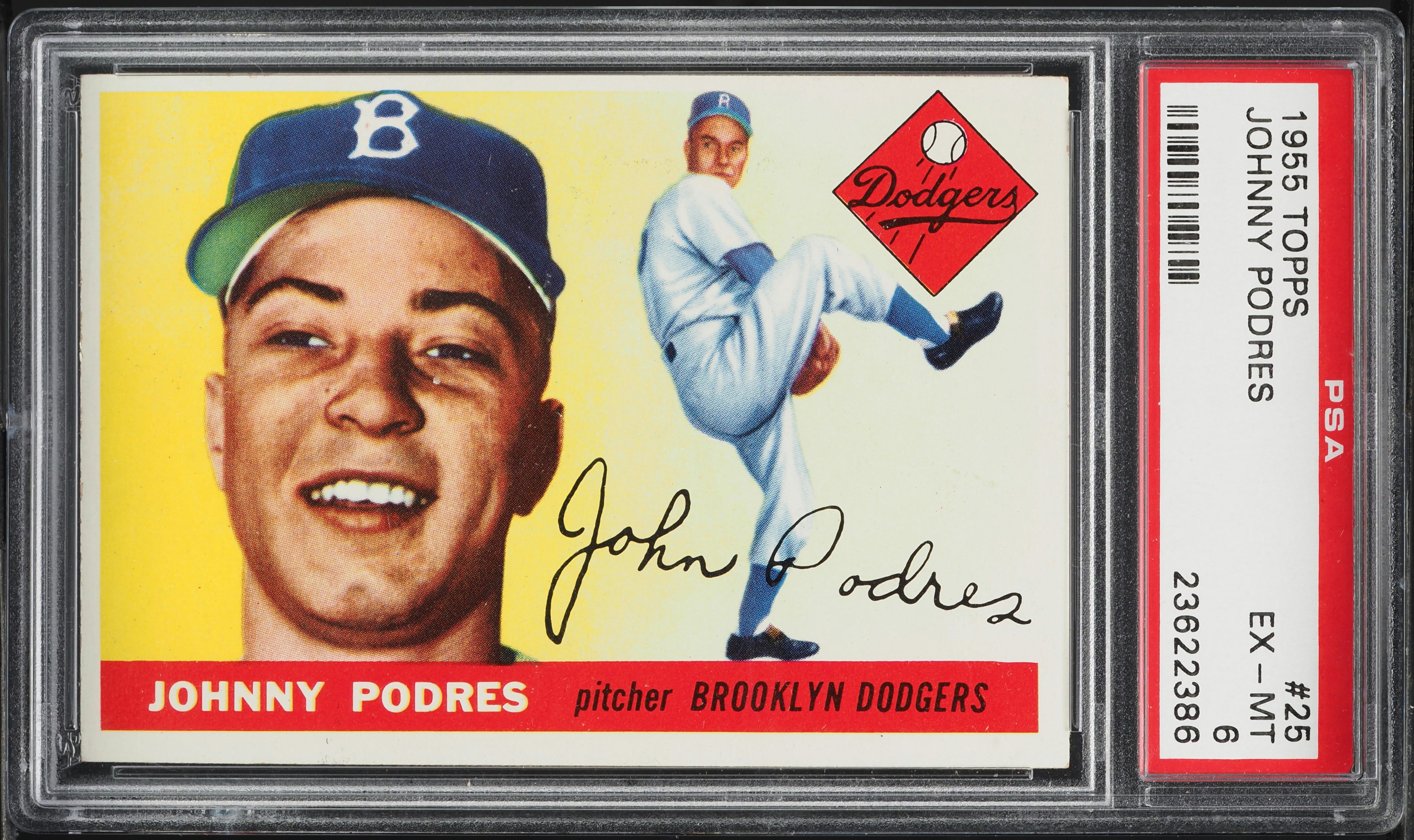 1955 Topps Johnny Podres #25 PSA 6 EXMT