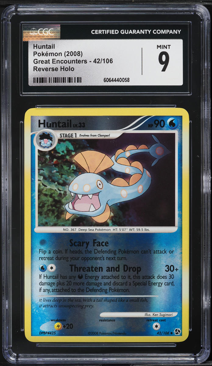 2008 Pokemon DP Great Encounters Reverse Holo Huntail #42 CGC 9 MINT