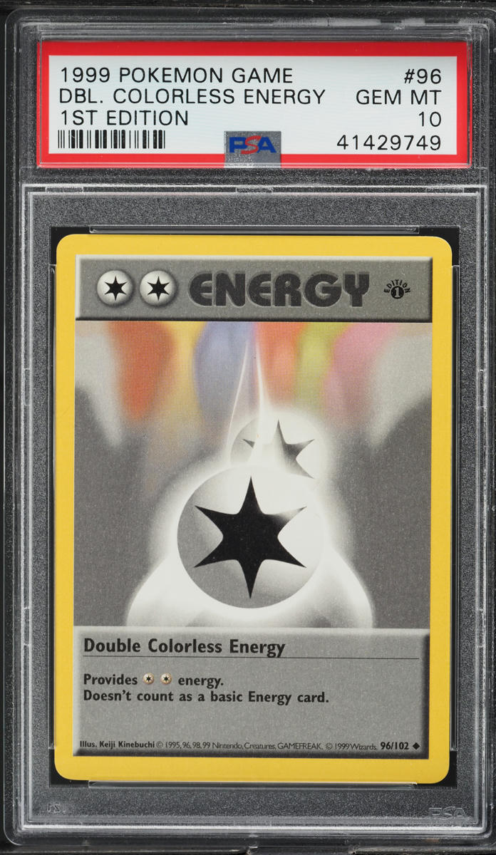 1999 Pokemon Base Set Shadowless 1st Edition Double Colorless Energy #96 PSA 10