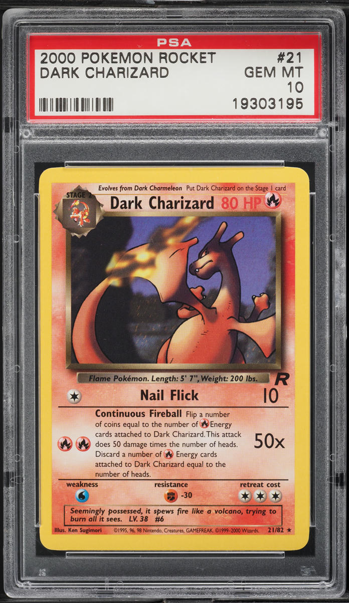 2000 Pokemon Team Rocket Dark Charizard #21 PSA 10 GEM MINT