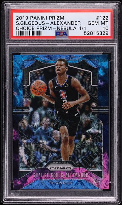 2019 Panini Prizm Choice Nebula Shai Gilgeous-Alexander 1/1 #122 PSA 10 GEM MINT
