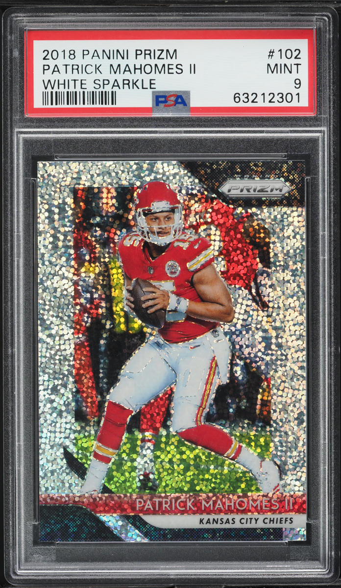 2018 Panini Prizm White Sparkle Patrick Mahomes II #102 PSA 9 MINT