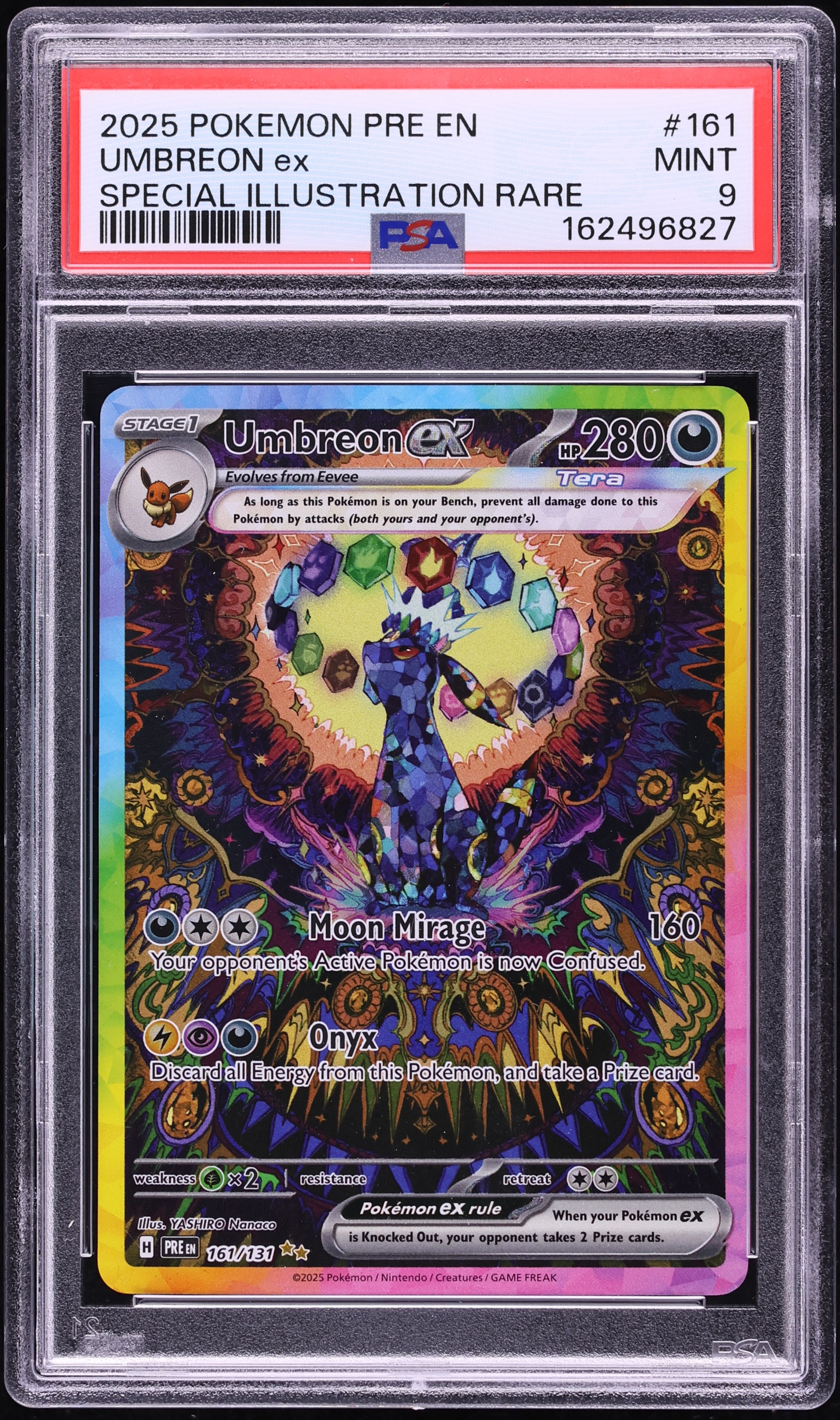 2025 Pokemon Scarlet & Violet Prismatic Evolutions SIR Umbreon ex #161 PSA 9 MINT