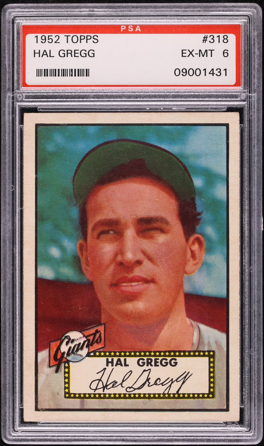 1952 Topps Hal Gregg #318 PSA 6 EXMT