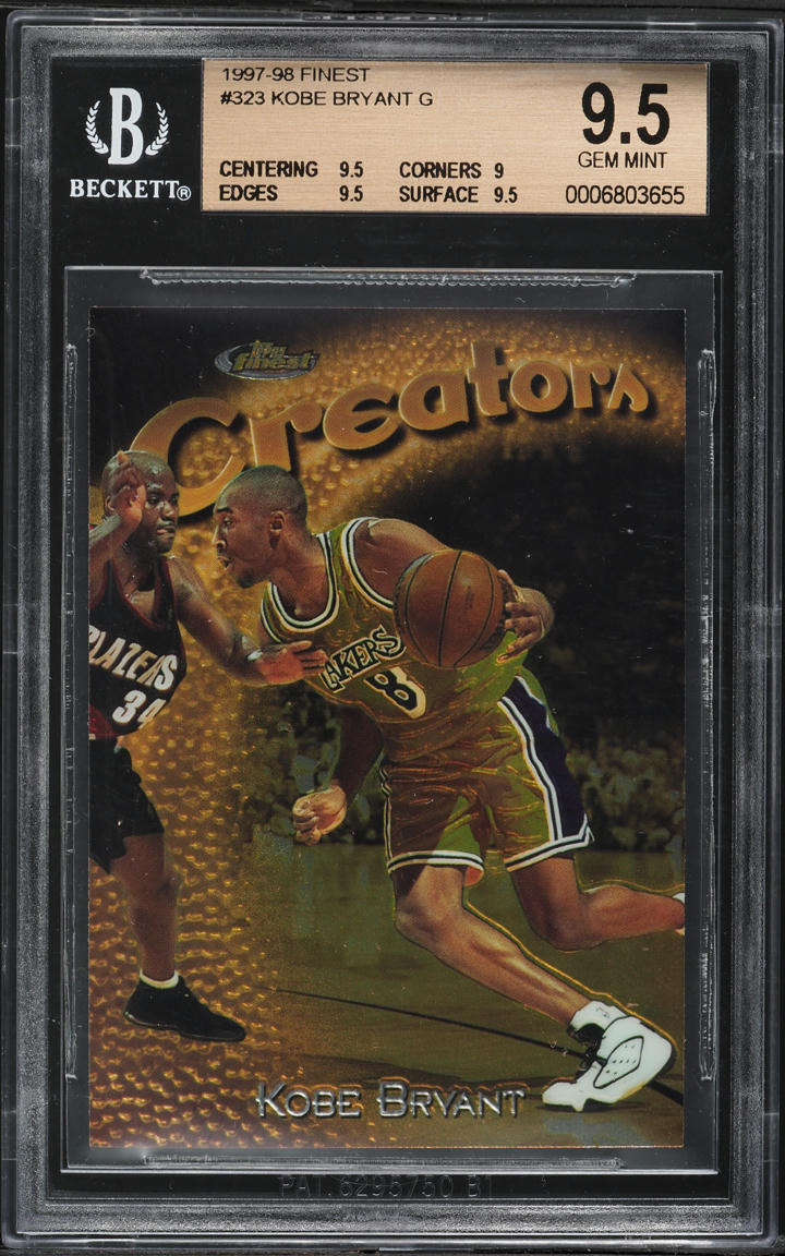 1997 Finest Basketball W/ Coating Kobe Bryant #323 BGS 9.5 GEM MINT