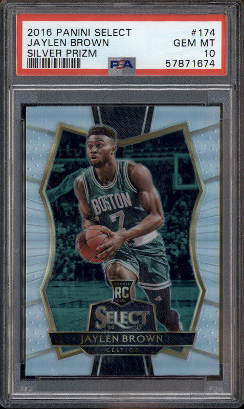 2016 Panini Select Silver Prizm #174 Jaylen Brown RC Rookie PSA 10