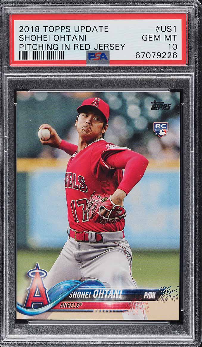 2018 Topps Update Pitching In Red Jersey Shohei Ohtani ROOKIE #US1 PSA 10 GEM