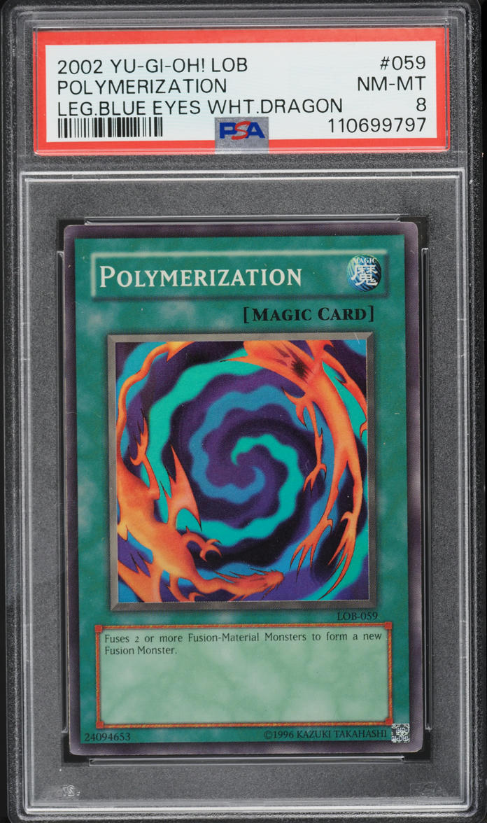 2002 Yu-Gi-Oh! Legend Of Blue-Eyes Polymerization #LOB-059 PSA 8 NM-MT