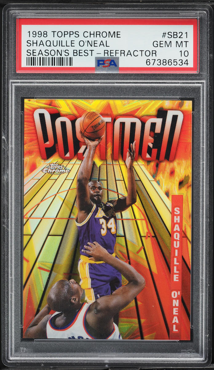 1998 Topps Chrome Season's Best Refractor Shaquille O'Neal #SB21 PSA 10 GEM MINT