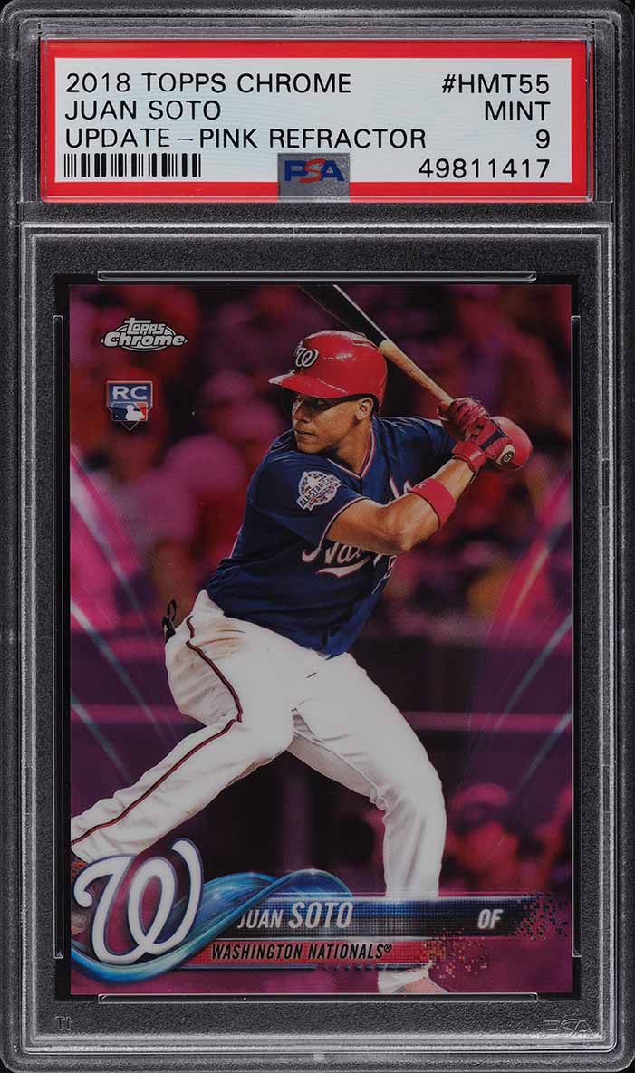 2018 Topps Chrome Update Pink Refractor Juan Soto ROOKIE #HMT55 PSA 9 MINT