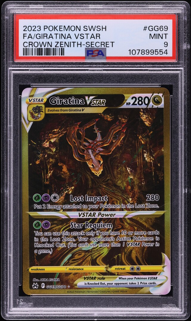 2023 Pokemon SWSH Crown Zenith Hyper Rare Zenith Giratina VSTAR #GG69 PSA 9 MINT