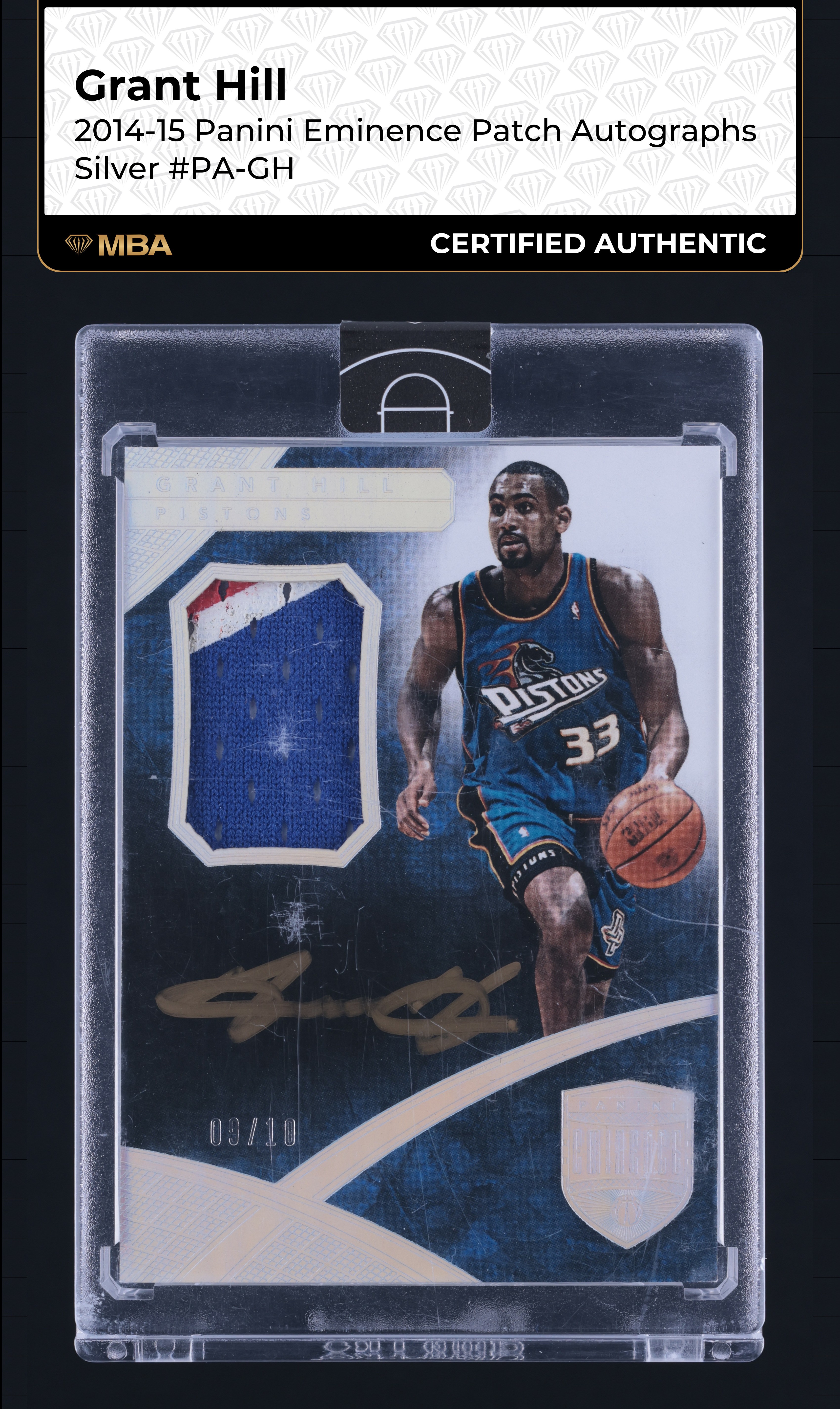 2014 Panini Eminence Silver Grant Hill PATCH AUTO /10 #PA-GH MBA AUTH