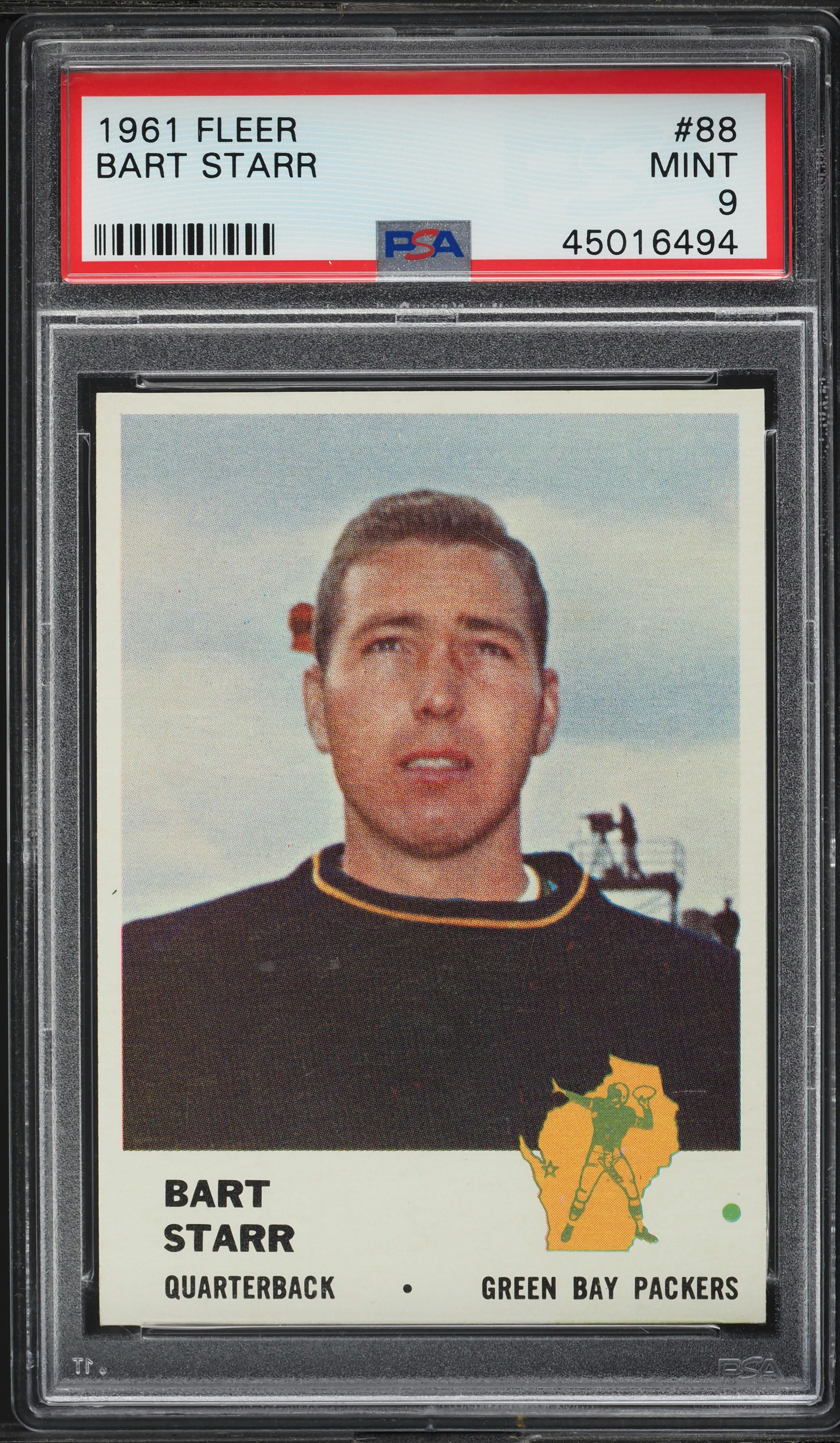 1961 Fleer Football Bart Starr #88 PSA 9 MINT