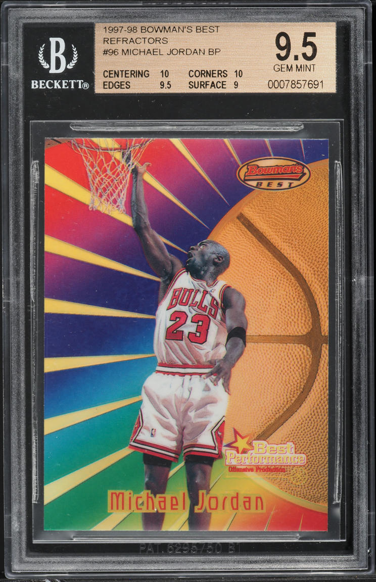 1997 Bowman's Best Refractor Michael Jordan #96 BGS 9.5 GEM MINT