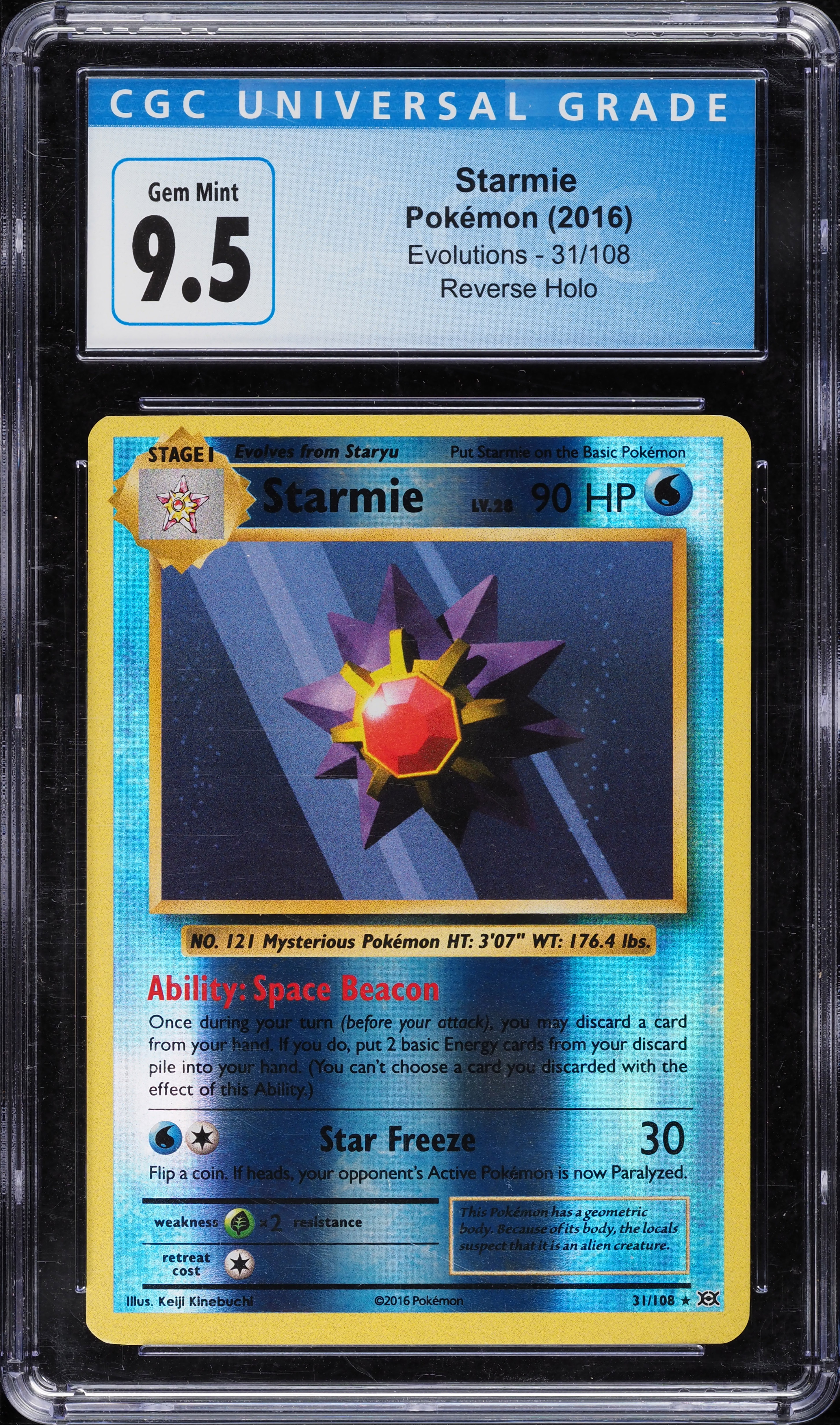2016 Pokemon XY Evolutions Reverse Holo Starmie #31 CGC 9.5 GEM MINT