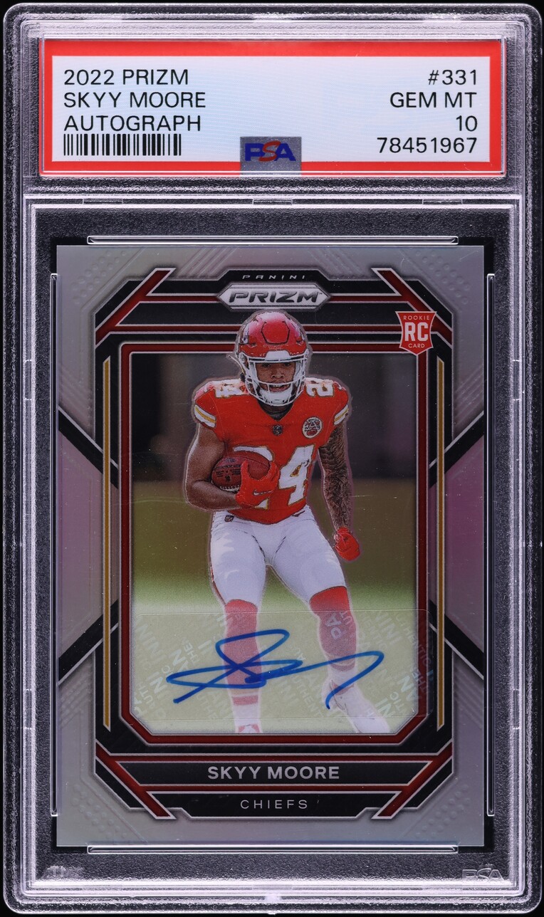 2022 Panini Prizm Silver Skyy Moore ROOKIE AUTO #331 PSA 10 GEM MINT