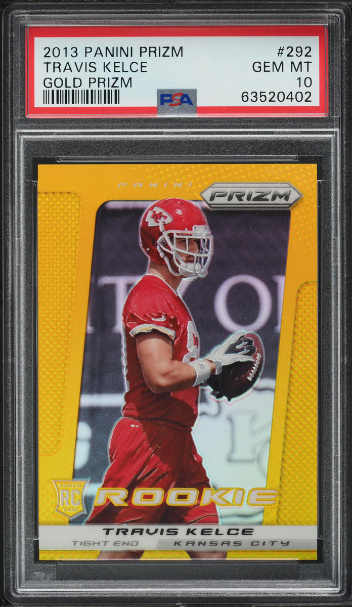 2013 Panini Prizm Gold Travis Kelce ROOKIE /10 #292 PSA 10 GEM MINT
