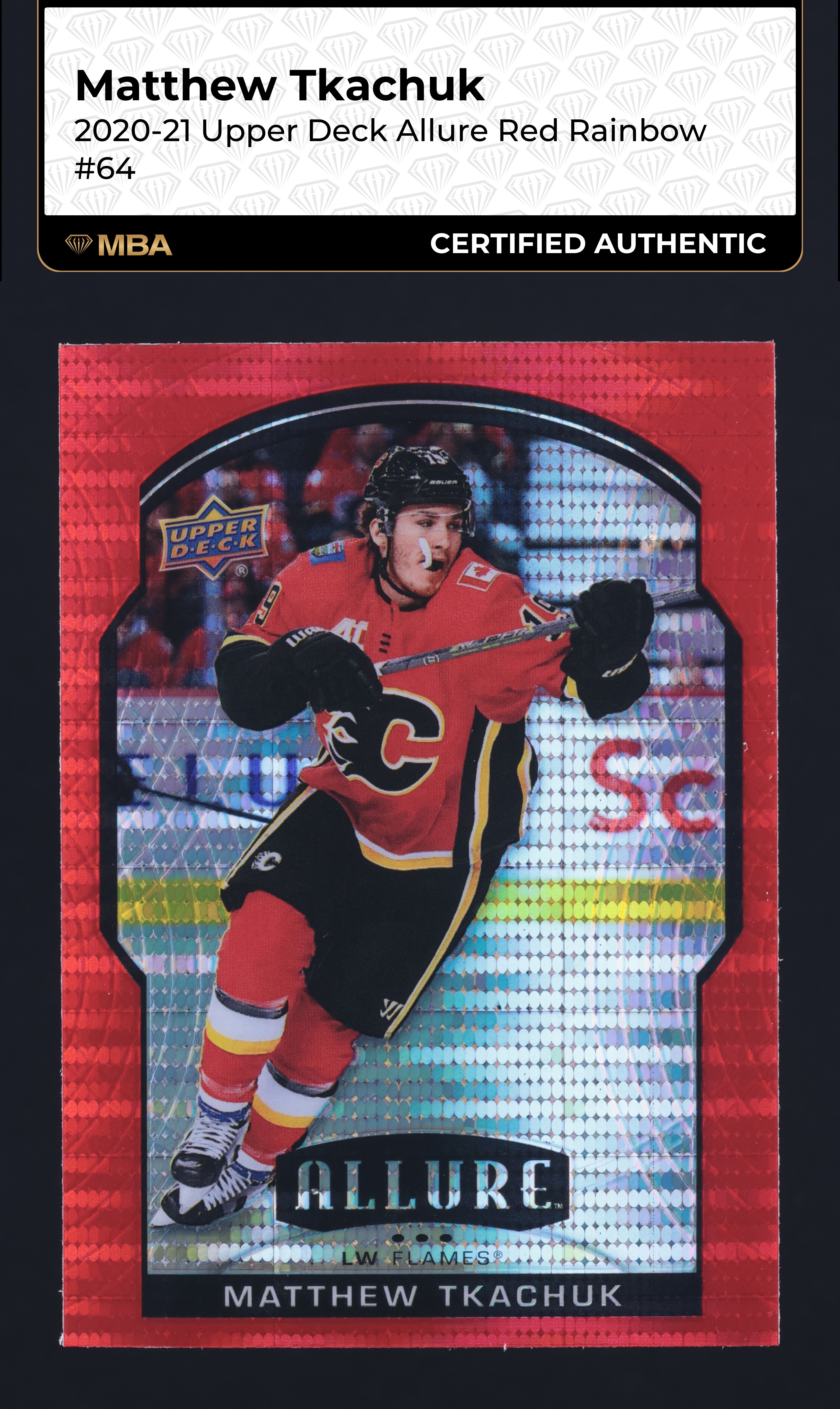 2020 Upper Deck Allure Red Rainbow Matthew Tkachuk #64 MBA AUTH