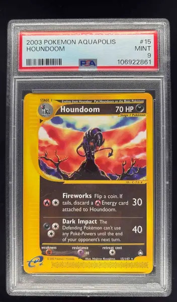 2003 Pokemon Aquapolis #15/147 Houndoom PSA 9