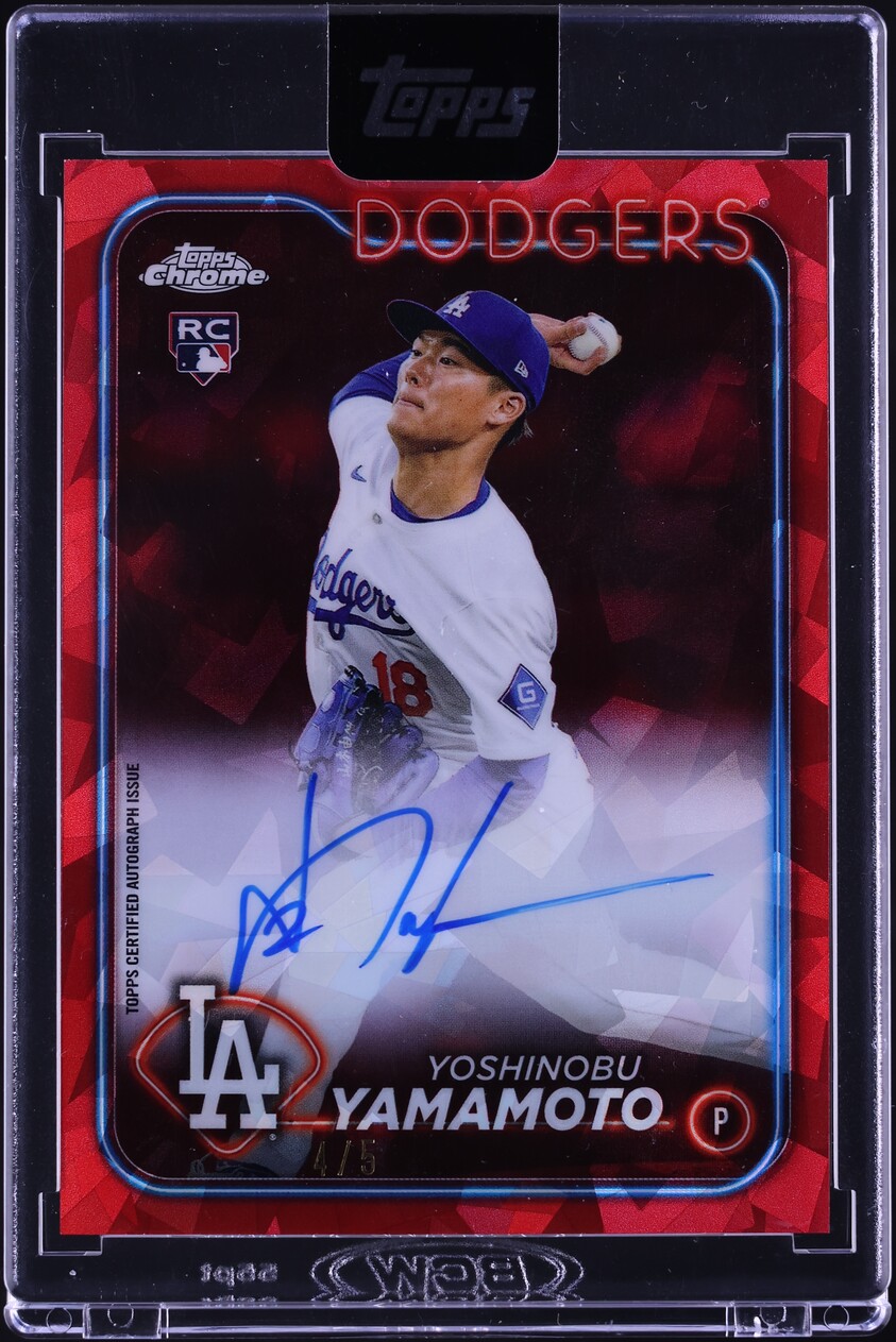 2024 Topps Chrome Update Sapphire Edition Red Yoshinobu Yamamoto ROOKIE AUTO /5