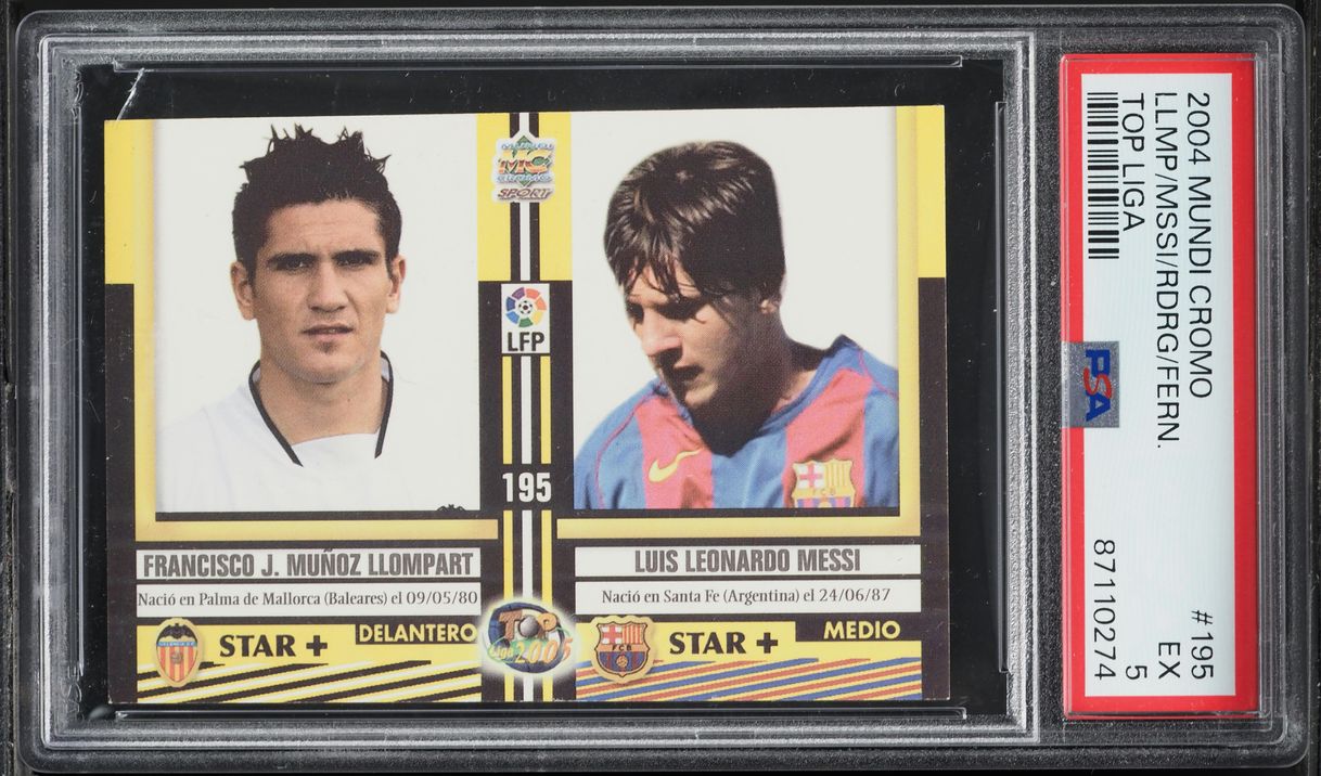 2004 Mundi Cromo Top Liga Lionel Messi ROOKIE #195 PSA 5 EX