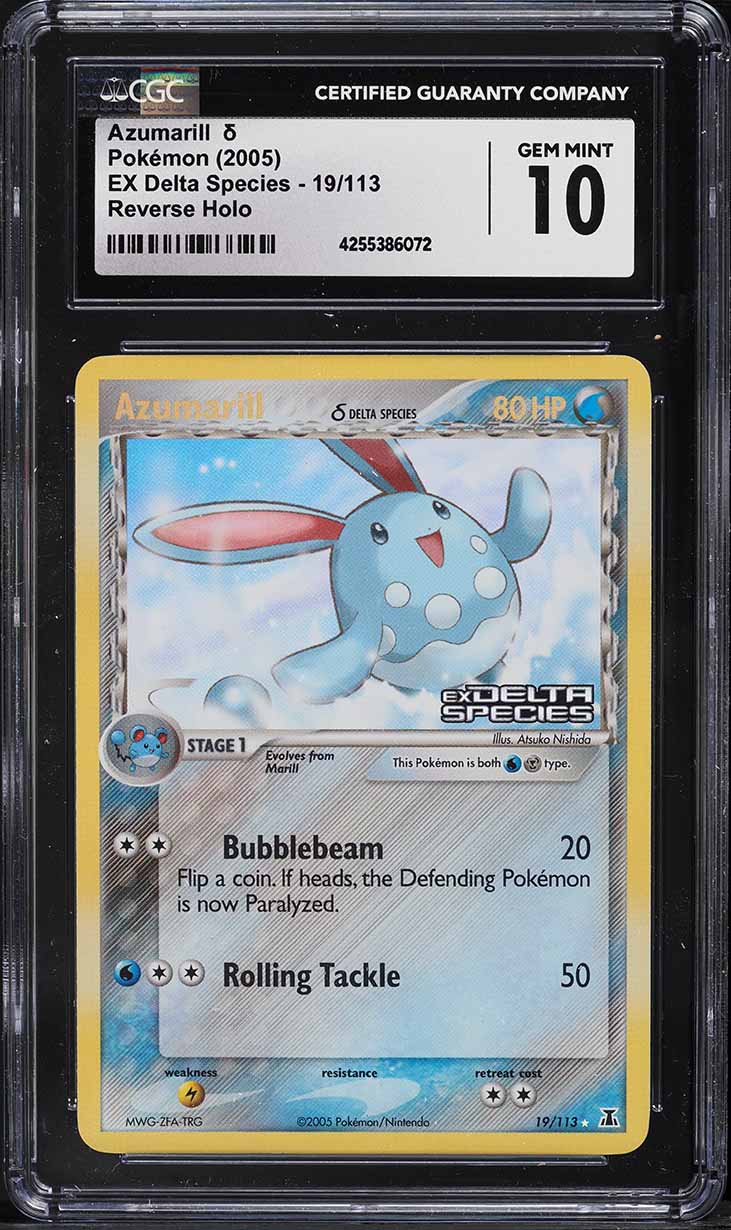 2005 Pokemon EX Delta Species Reverse Holo Azumarill #19 CGC 10 GEM MINT