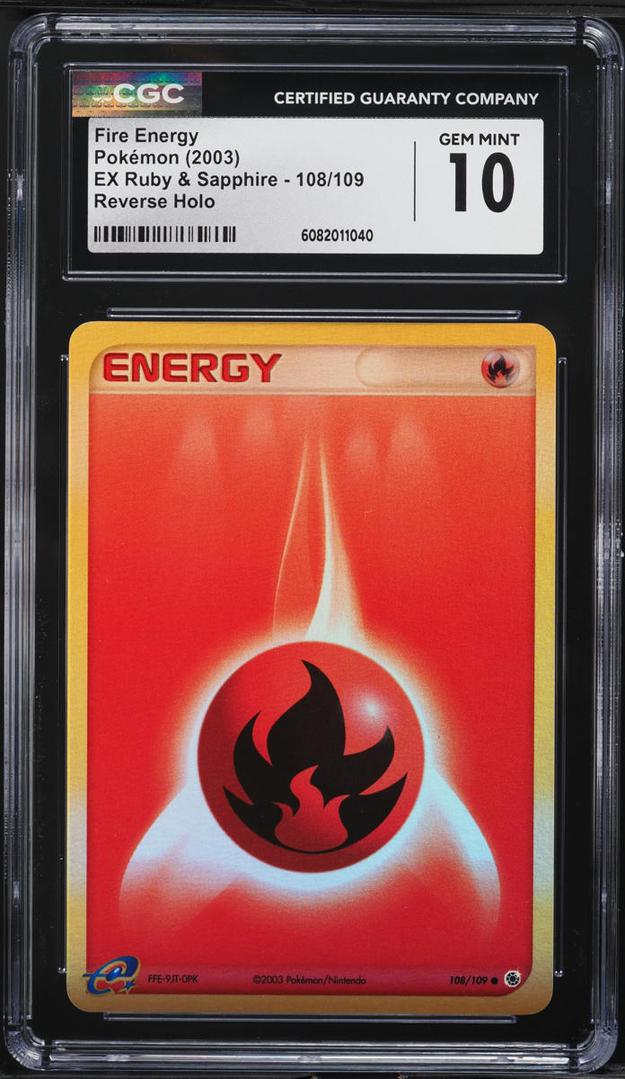 2003 Pokemon EX Ruby & Sapphire Reverse Holo Fire Energy #108 CGC 10 GEM MINT