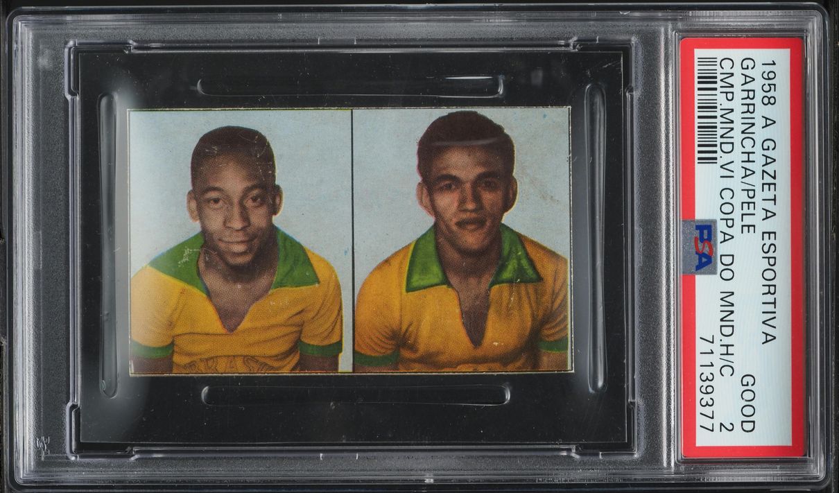 1958 A Gazeta Esportiva Campeao Mundial Garrincha & Pele ROOKIE PSA 2 GD