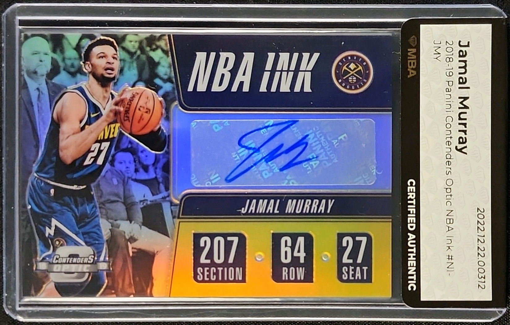 2018 Panini Contenders Optic NBA Ink Jamal Murray AUTO /99 #NI-JMY MBA AUTH