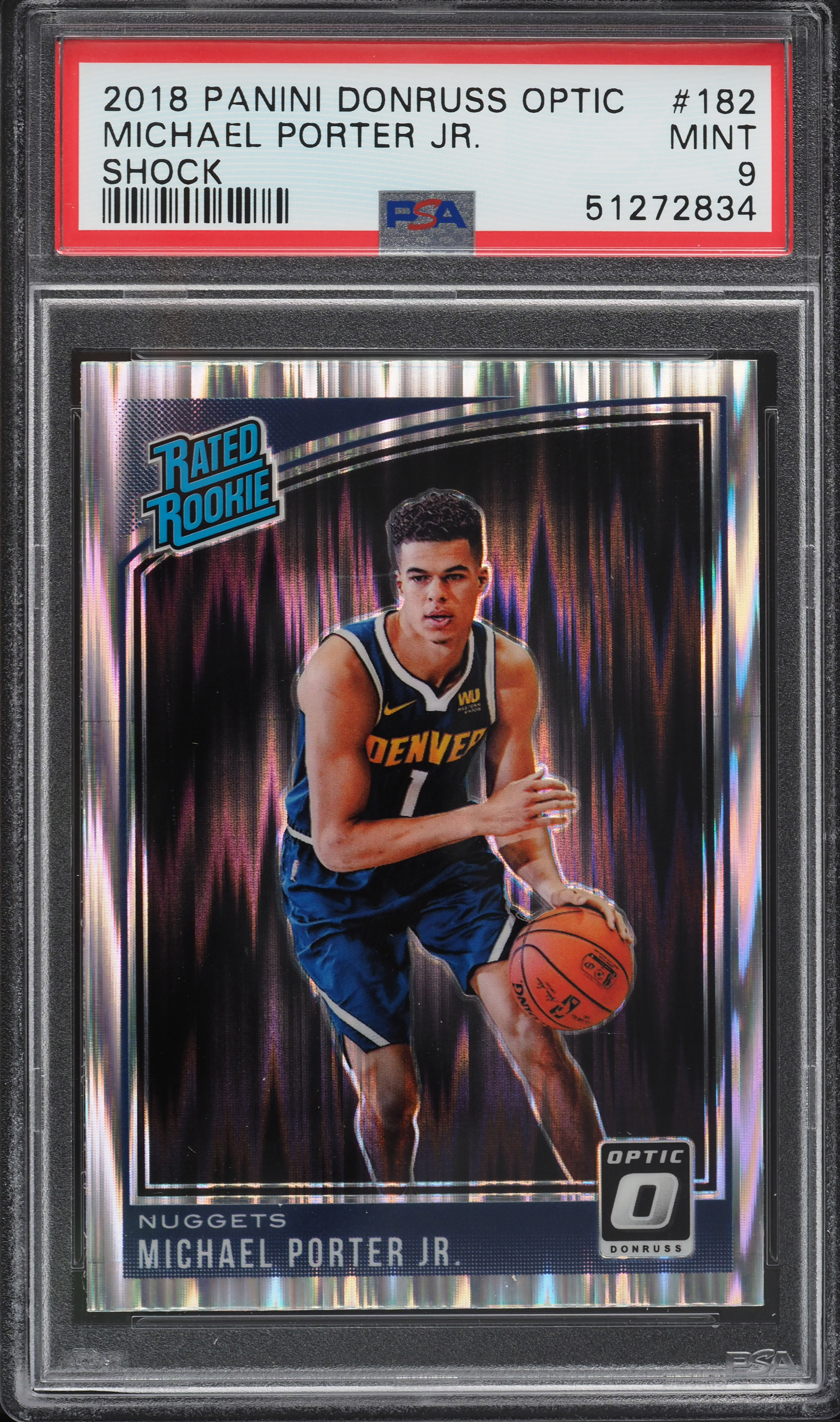 2018 Donruss Optic Shock Michael Porter Jr. ROOKIE #182 PSA 9 MINT