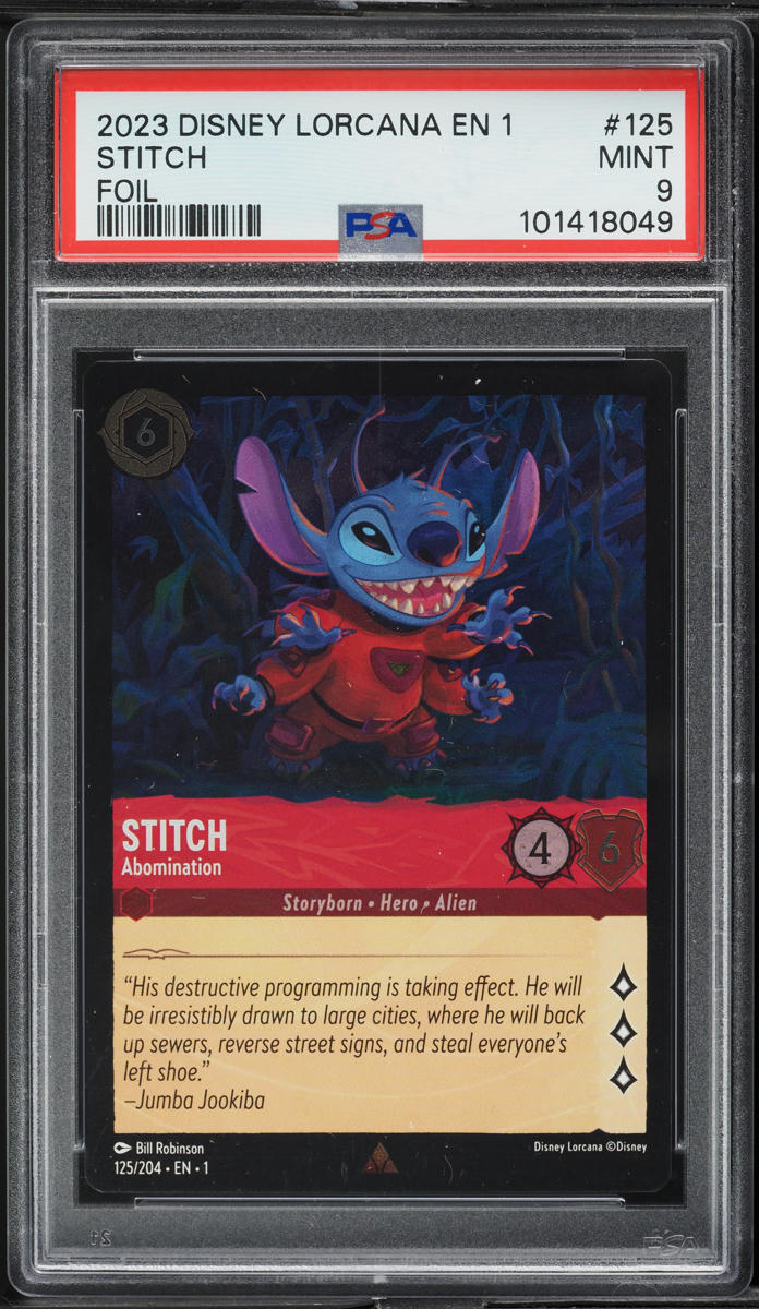2023 Disney Lorcana The First Chapter Foil Stitch #125 PSA 9 MINT