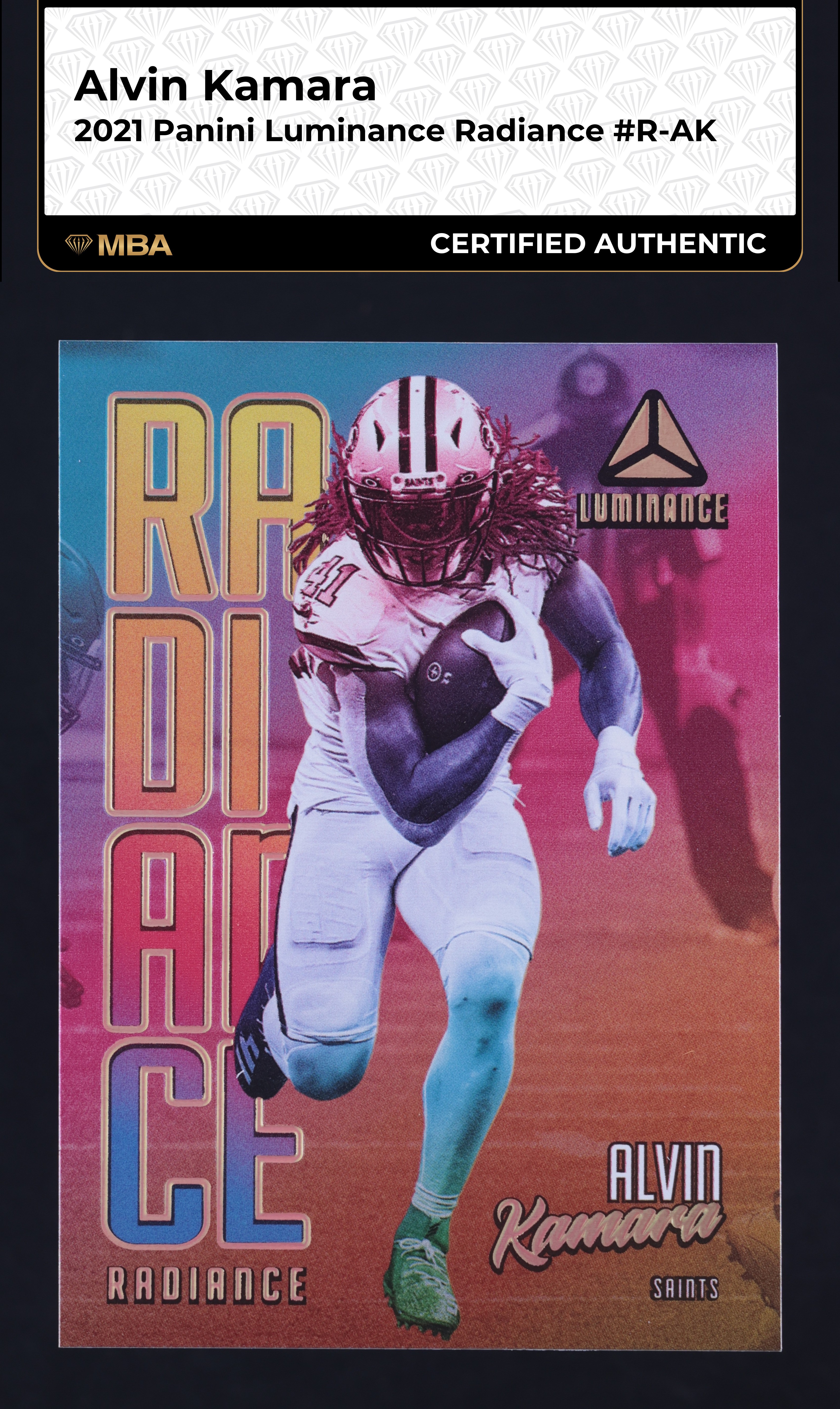 2021 Panini Luminance Radiance Alvin Kamara #R-AK MBA AUTH