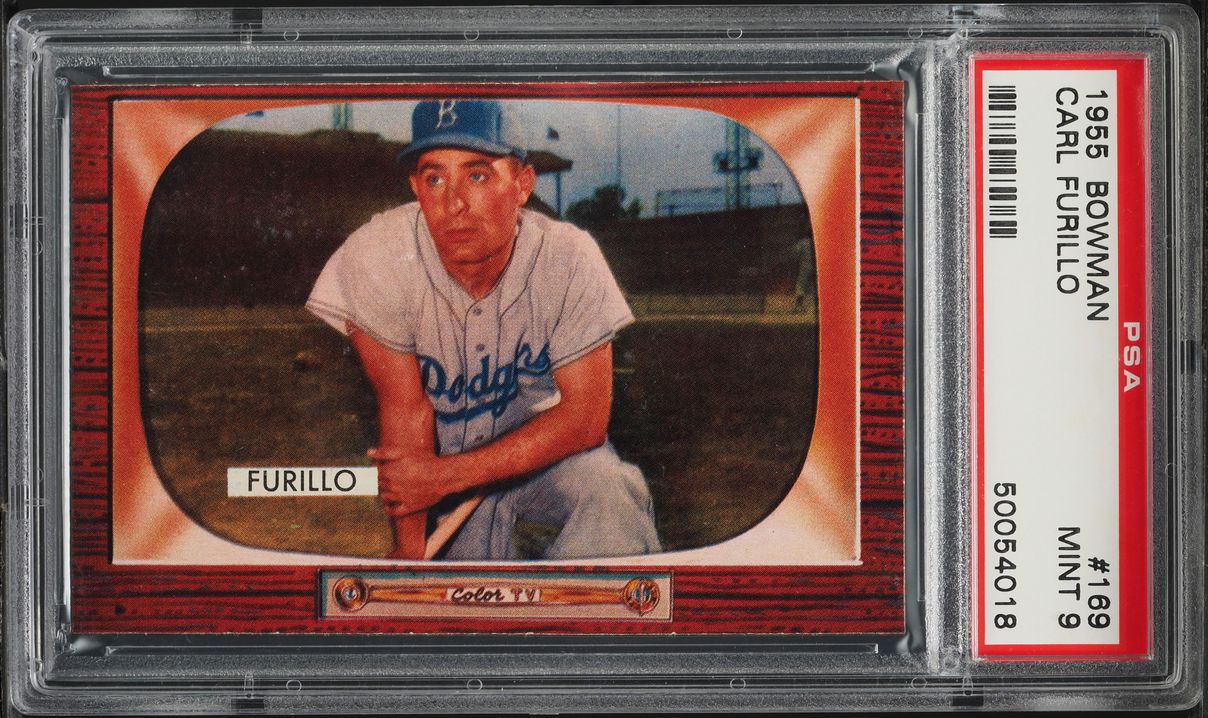 1955 Bowman Carl Furillo #169 PSA 9 MINT