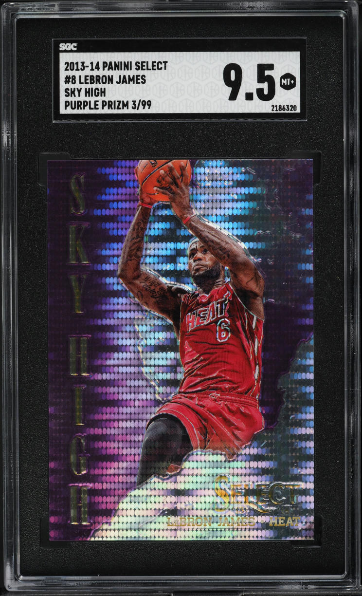 2013 Select Sky High Purple Prizm LeBron James /99 #8 SGC 9.5 MINT+