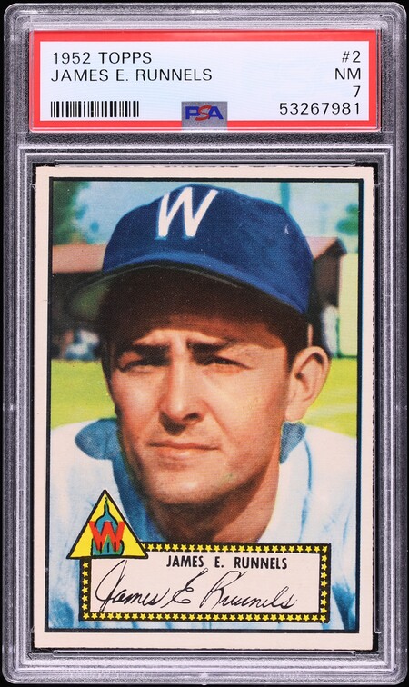 1952 Topps James Runnels ROOKIE #2 PSA 7 NRMT