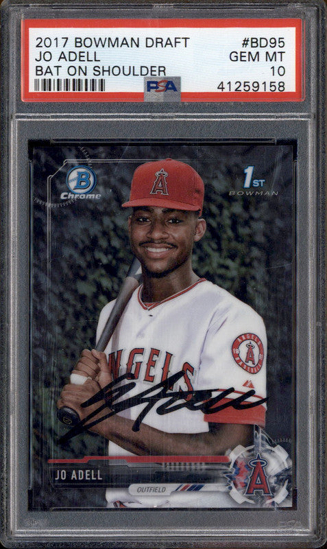 2017 Bowman Draft Chrome Bat on Shoulder #BD95 Jo Adell RC PSA 10